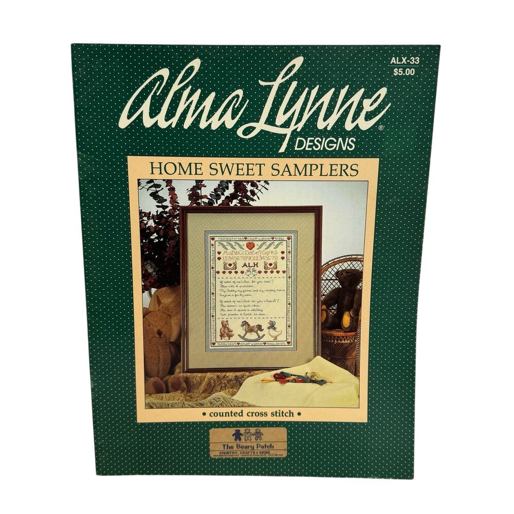 Vintage ALMA LYNNE DESIGNS Home Sweet Samplers Counted Cross Stitch Pamphlet